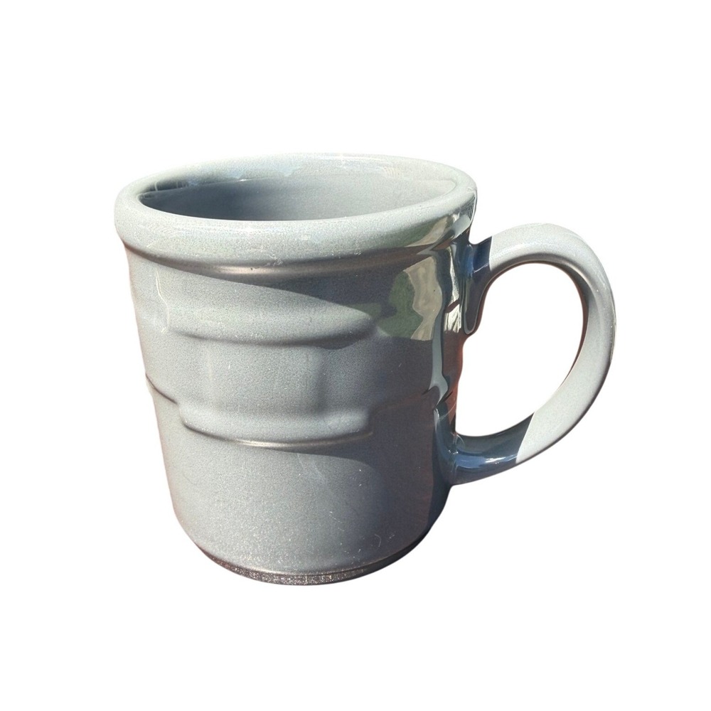Longaberger Pottery Pewter Gray Woven Traditions Mug Vitrified Stoneware 12oz